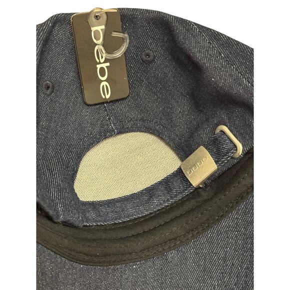 NWT Bebe Embellished Denim 100% Cotton Baseball Cap - Picture 6 of 9